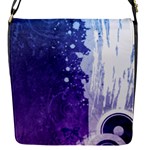 Purple Splash Flap Closure Messenger Bag (S)