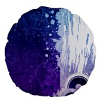 Purple Splash Large 18  Premium Flano Round Cushion 