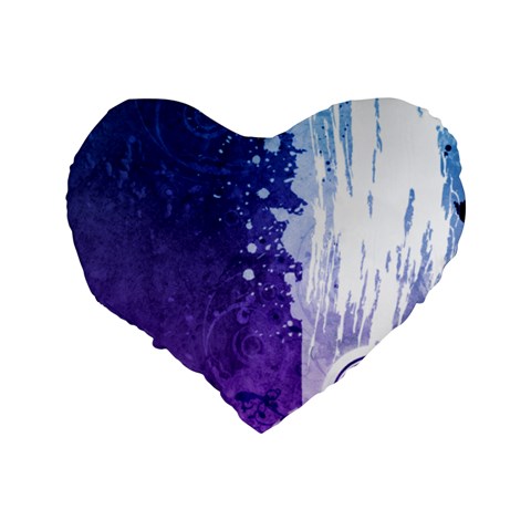 Purple Splash Standard 16  Premium Flano Heart Shape Cushion  from ArtsNow.com Back