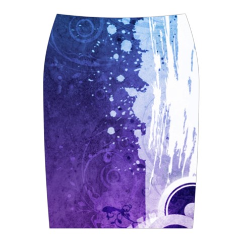 Purple Splash Midi Wrap Pencil Skirt from ArtsNow.com Back