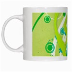 Green Blue Flower Art White Mug