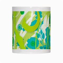 Green Blue Flower Art White Mug from ArtsNow.com Center