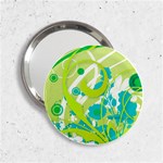 Green Blue Flower Art 2.25  Handbag Mirror