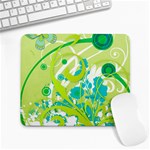 Green Blue Flower Art Large Mousepad