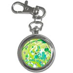 Green Blue Flower Art Key Chain Watch