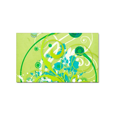 Green Blue Flower Art Sticker (Rectangular) from ArtsNow.com Front