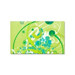 Green Blue Flower Art Sticker (Rectangular)