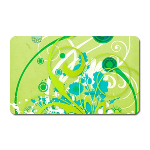 Green Blue Flower Art Magnet (Rectangular) from ArtsNow.com Front