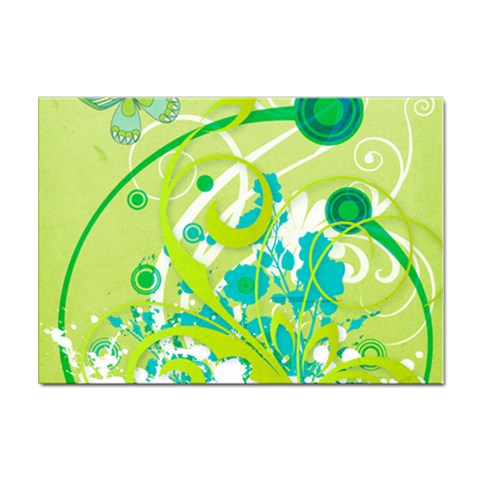 Green Blue Flower Art Sticker A4 (10 pack) from ArtsNow.com Front