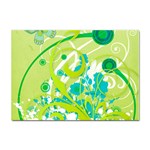 Green Blue Flower Art Sticker A4 (10 pack)