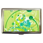 Green Blue Flower Art Cigarette Money Case