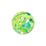 Green Blue Flower Art Golf Ball Marker