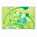 Green Blue Flower Art Postcard 4  x 6 