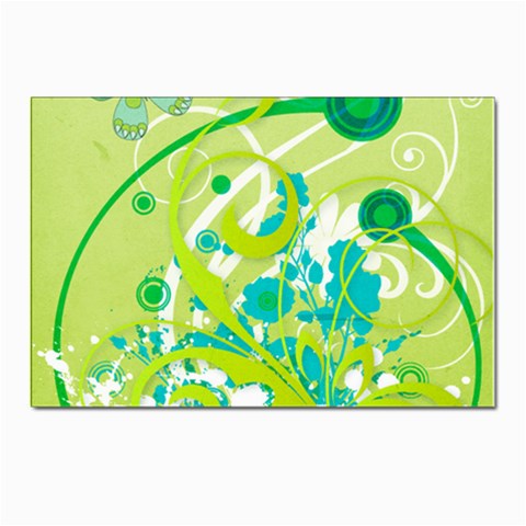 Green Blue Flower Art Postcard 4 x 6  (Pkg of 10) from ArtsNow.com Front