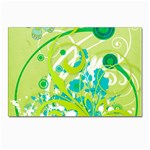 Green Blue Flower Art Postcards 5  x 7  (Pkg of 10)