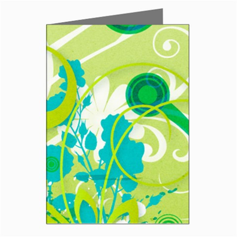 Green Blue Flower Art Greeting Cards (Pkg of 8) from ArtsNow.com Left