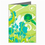 Green Blue Flower Art Greeting Cards (Pkg of 8)