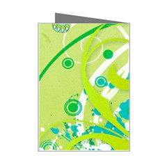 Green Blue Flower Art Mini Greeting Card from ArtsNow.com Right