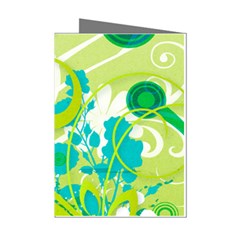 Green Blue Flower Art Mini Greeting Cards (Pkg of 8) from ArtsNow.com Left