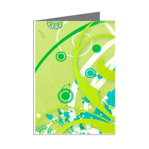 Green Blue Flower Art Mini Greeting Cards (Pkg of 8) from ArtsNow.com Right