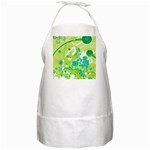 Green Blue Flower Art BBQ Apron