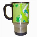 Green Blue Flower Art Travel Mug (White)