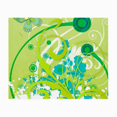 Green Blue Flower Art Small Glasses Cloth from ArtsNow.com Front