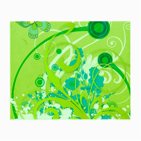 Green Blue Flower Art Small Glasses Cloth from ArtsNow.com Front