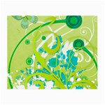 Green Blue Flower Art Small Glasses Cloth