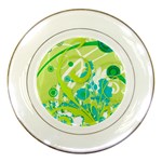 Green Blue Flower Art Porcelain Plate