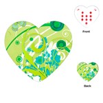 Green Blue Flower Art Playing Cards (Heart)