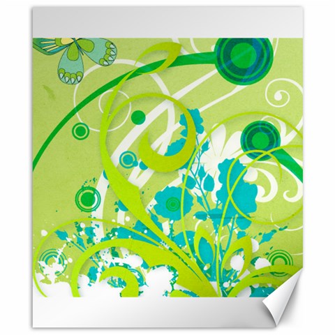 Green Blue Flower Art Canvas 8  x 10  from ArtsNow.com 8.15 x9.66  Canvas - 1