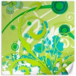 Green Blue Flower Art Canvas 12  x 12 