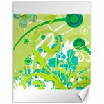 Green Blue Flower Art Canvas 12  x 16 