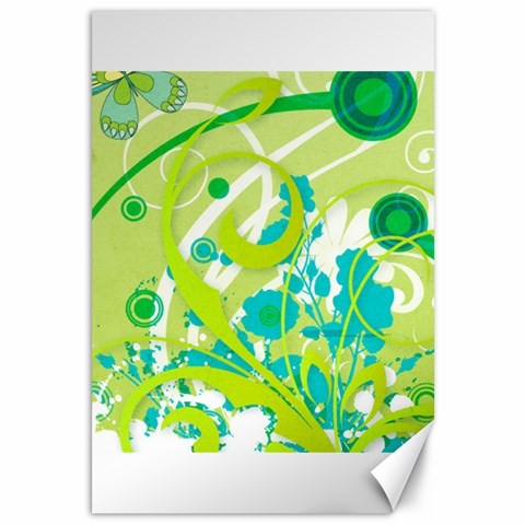 Green Blue Flower Art Canvas 12  x 18  from ArtsNow.com 11.88 x17.36  Canvas - 1