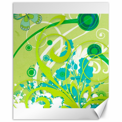 Green Blue Flower Art Canvas 16  x 20  from ArtsNow.com 15.75 x19.29  Canvas - 1