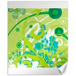 Green Blue Flower Art Canvas 16  x 20 