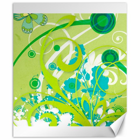 Green Blue Flower Art Canvas 20  x 24  from ArtsNow.com 19.57 x23.15  Canvas - 1