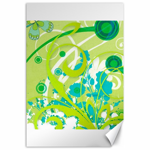 Green Blue Flower Art Canvas 20  x 30  from ArtsNow.com 19.62 x28.9  Canvas - 1