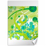 Green Blue Flower Art Canvas 20  x 30 