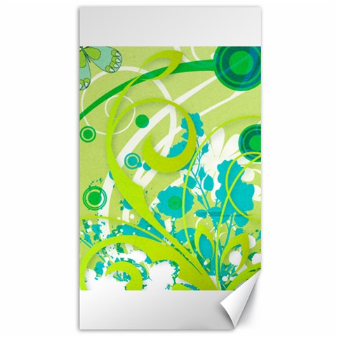 Green Blue Flower Art Canvas 40  x 72  from ArtsNow.com 39.28 x69.23  Canvas - 1