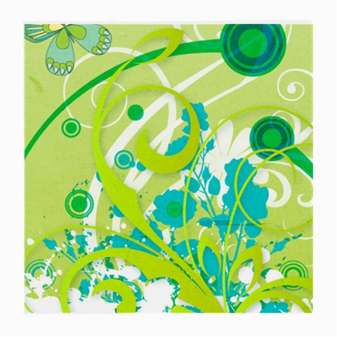 Green Blue Flower Art Medium Glasses Cloth from ArtsNow.com Front