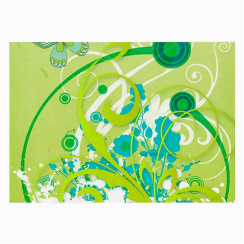 Green Blue Flower Art Large Glasses Cloth from ArtsNow.com Front