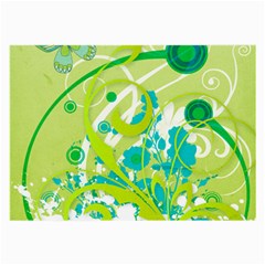 Green Blue Flower Art Large Glasses Cloth (2 Sides) from ArtsNow.com Front