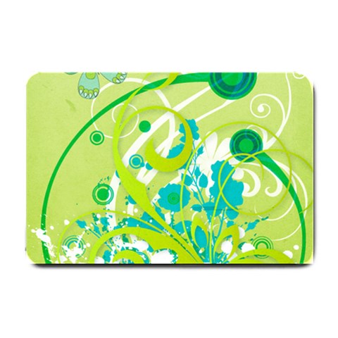 Green Blue Flower Art Small Doormat from ArtsNow.com 24 x16  Door Mat