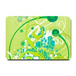 Green Blue Flower Art Small Doormat