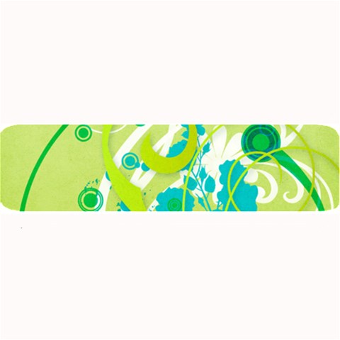 Green Blue Flower Art Large Bar Mat from ArtsNow.com 32 x8.5  Bar Mat