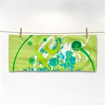 Green Blue Flower Art Hand Towel