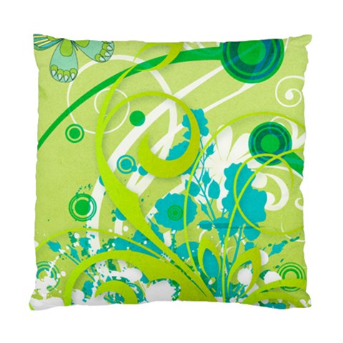 Green Blue Flower Art Standard Cushion Case (One Side) from ArtsNow.com Front