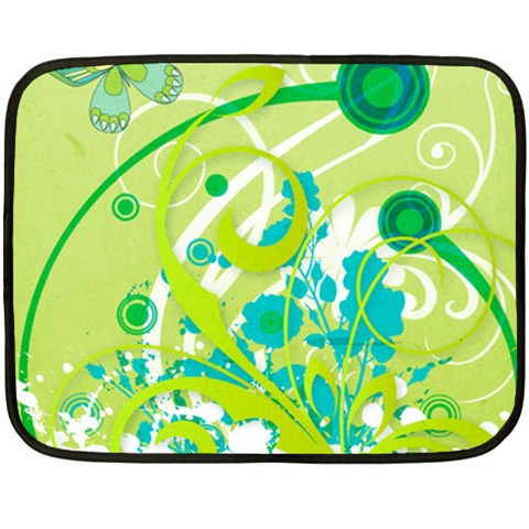 Green Blue Flower Art Fleece Blanket (Mini) from ArtsNow.com 35 x27  Blanket